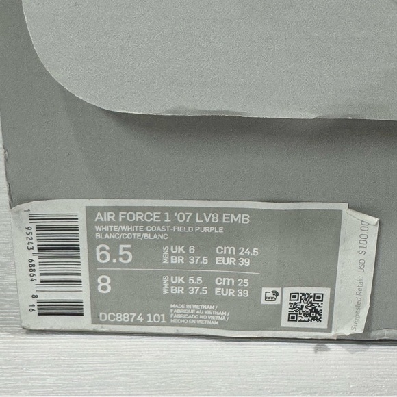 Nike Air Force 1 'LA Lakers NBA 75th' Blue White DC8874-101 Size: 6.5M/8W - Picture 12 of 12